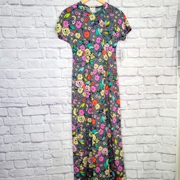 LuLaroe Multi-color Floral Print Marie Maxi Sundress Dress XXS *NEW - Picture 3 of 11